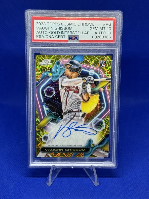 2023 Topps Chrome Cosmic Vaughn Grissom GOLD Rookie Interstellar Auto /50 PSA 10