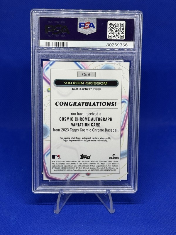 2023 Topps Chrome Cosmic Vaughn Grissom GOLD Rookie Interstellar Auto /50 PSA 10 view 2