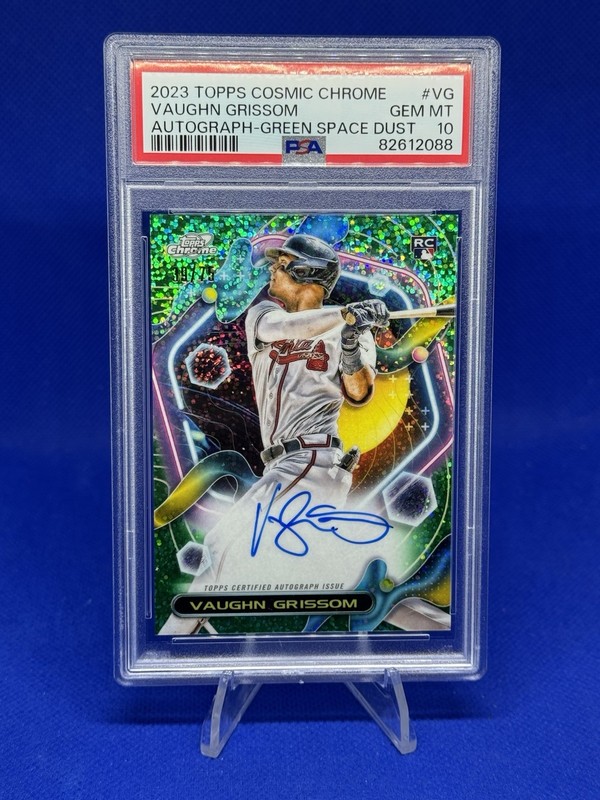 2023 Topps Cosmic Chrome Vaughn Grissom Rookie Green Space Dust Auto /75 PSA 10