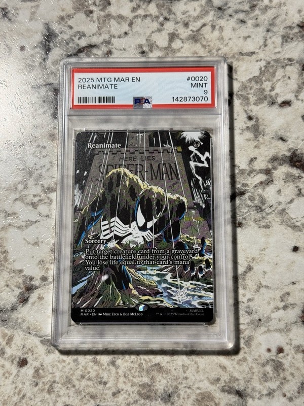 Reanimate MAR 0020 PSA 9 MINT (MTG Spider-Man Marvel Universe Eternal 2025)