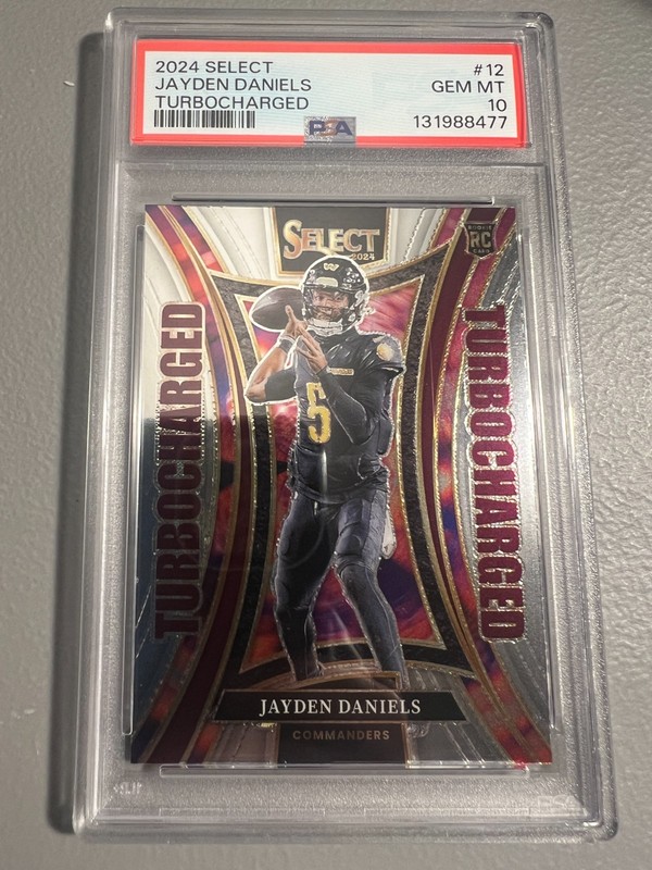 QTY: 2024 Panini Select - Jayden Daniels - Rookie RC Turbocharged #12 - PSA 10