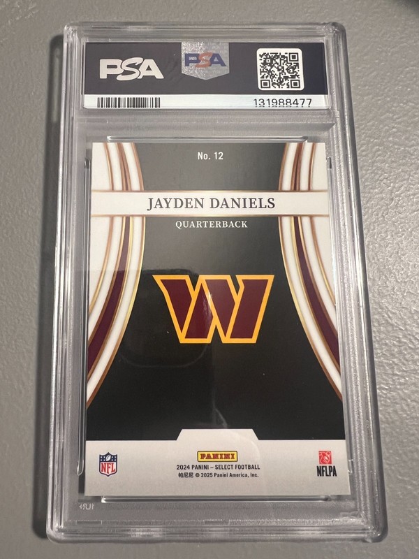 QTY: 2024 Panini Select - Jayden Daniels - Rookie RC Turbocharged #12 - PSA 10 view 2