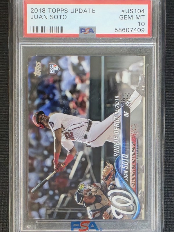 2018 Topps Update Juan Soto Rookie Debut #US104 PSA 10 RC view 1