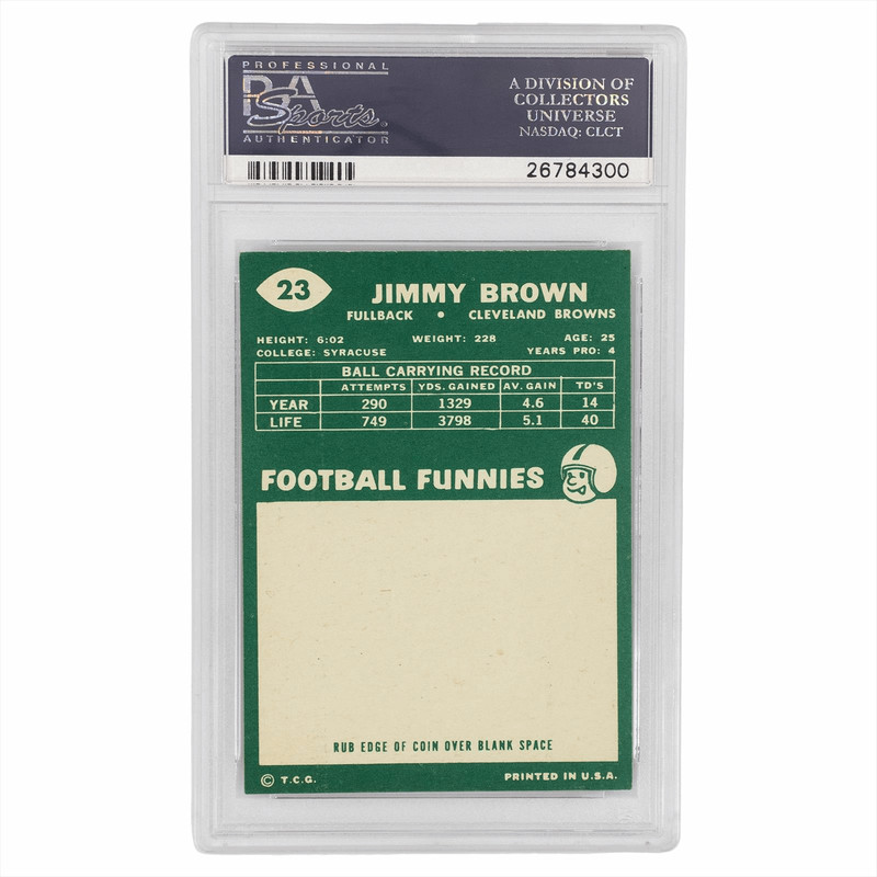 1960 Topps Jim Brown #23 PSA EX-MT 6 Cert #26784300 view 2