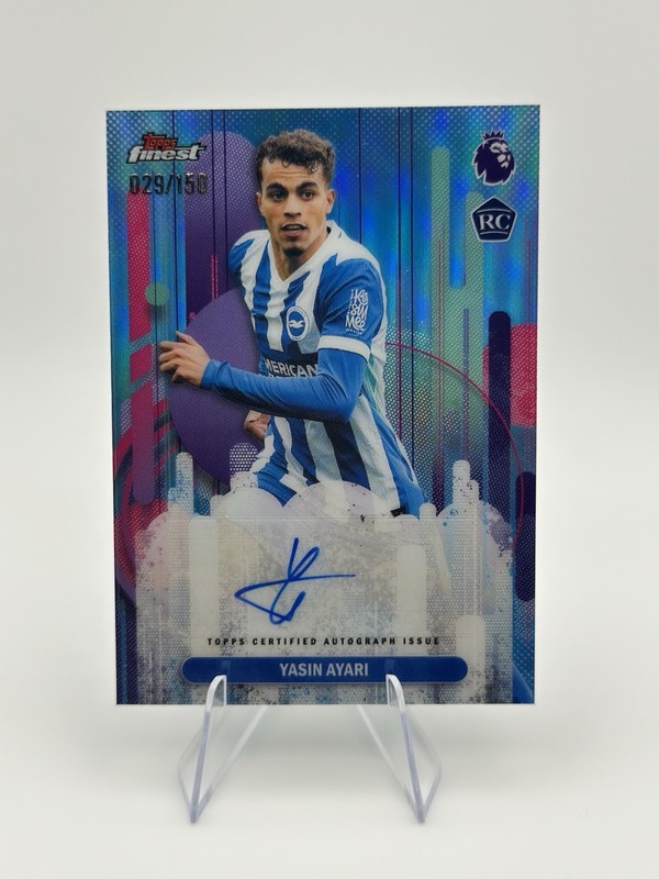 2026 Topps Finest EPL Yasin Ayari RC Rookie Auto Light Blue Refractor /150