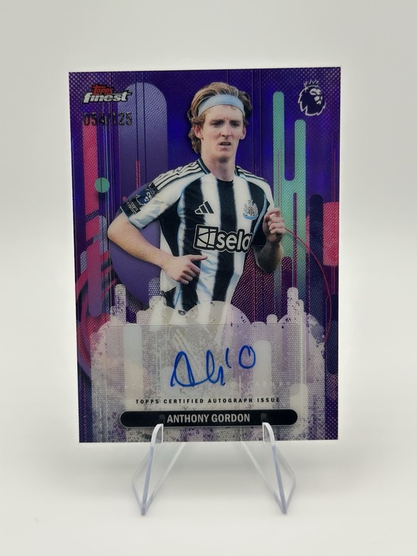 2025-26 Topps Finest Premier League Anthony Gordon Auto Purple Refractor /125