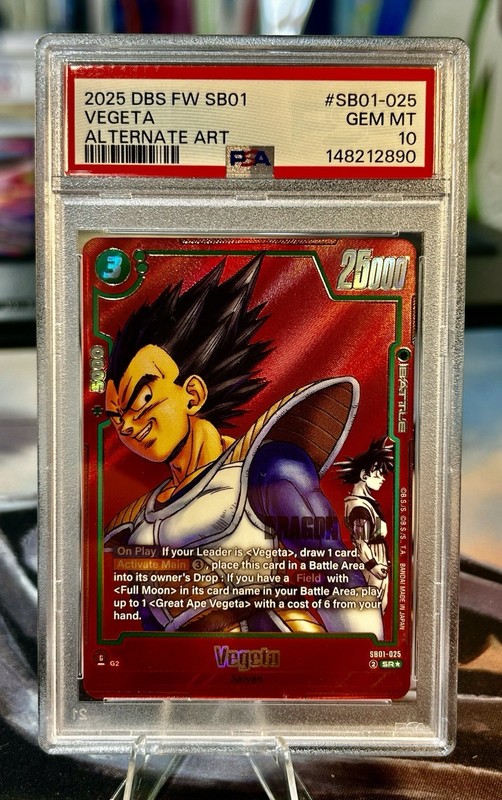 2025 DBS Fw Sb Sb01-025 Vegeta Super Dragon Ball Alternate Art PSA 10 Gem Mint