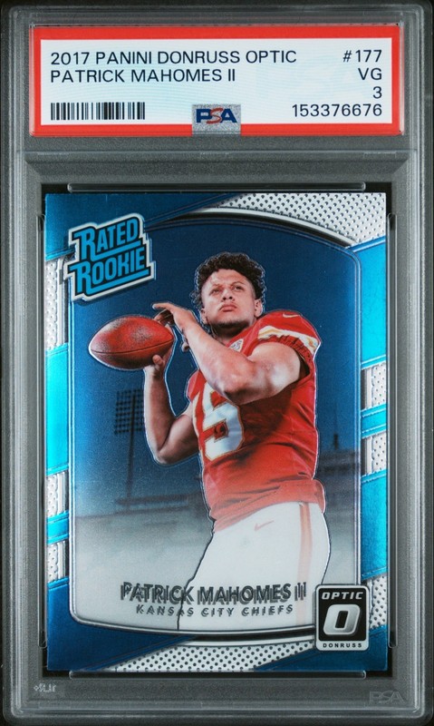 2017 Panini Donruss Optic Patrick Mahomes RC Rookie Card #177 PSA 3 - POP 6