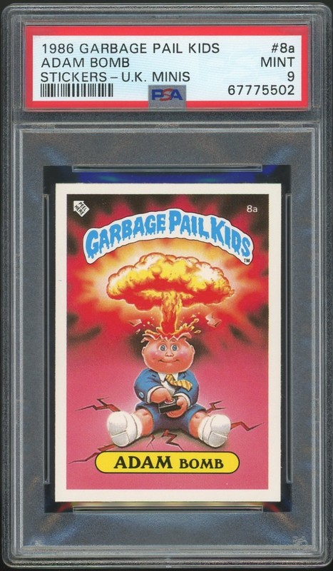 1986 Topps Garbage Pail Kids 1st Series UK Minis #8a Adam Bomb PSA 9 MINT