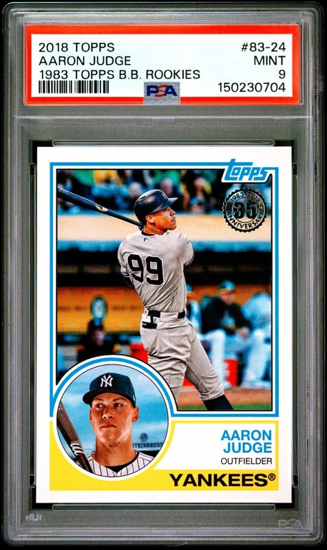 2018 TOPPS 1983 TOPPS BASEBALL ROOKIES #83-24 AARON JUDGE PSA 9 MINT