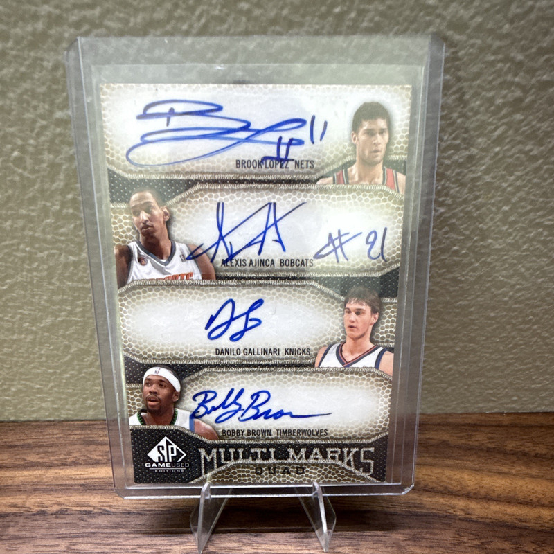 SP Game Used Multi Marks Quad Auto MQ-BLGA /99 Lopez Gallinari Brown 🔥💎 view 1