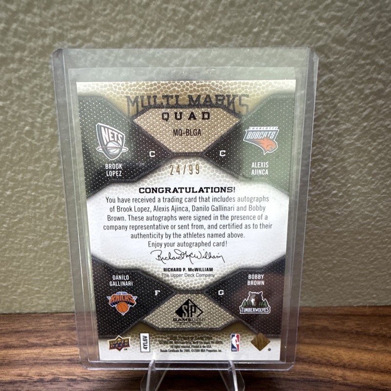 SP Game Used Multi Marks Quad Auto MQ-BLGA /99 Lopez Gallinari Brown 🔥💎 view 2