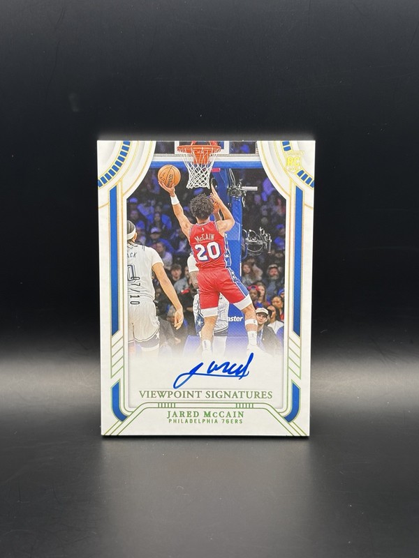 Jared McCain 2024-25 National Treasures Rookie Viewpoint Auto Gold /10 (RC) view 2