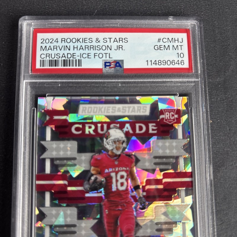 2024 Panini Rookies & Stars - Crusade Marvin Harrison Jr. #C-MHJ Ice /18 (RC) view 2