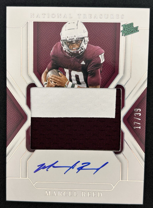 2025 National Treasures Collegiate Marcel Reed #91 Prospect Patch Auto /39