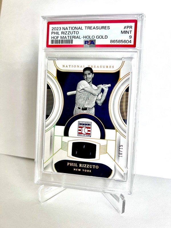 2023 National Treasures Phil Rizzuto Holo Gold Relic /15 PSA 9 Yankees HOF POP 1