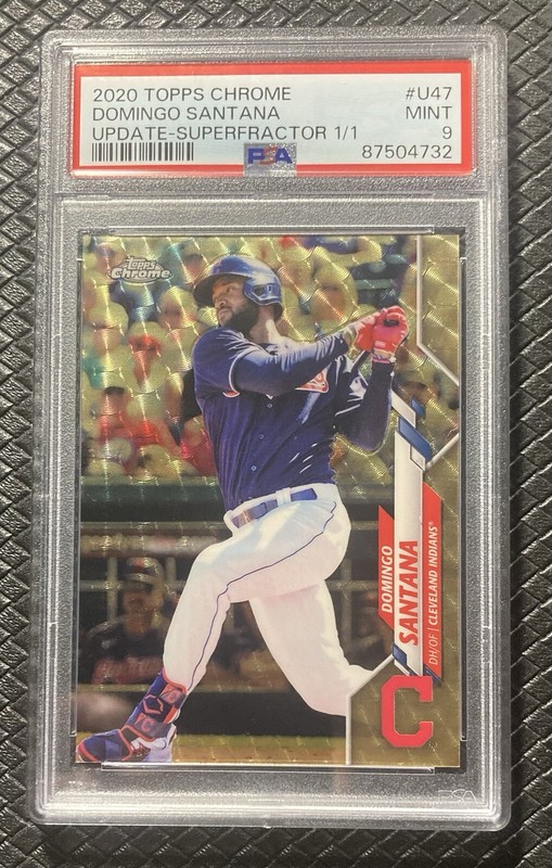 DOMINGO SANTANA 2020 Topps Chrome U47 Superfractor 1/1 Cleveland Guardians PSA 9