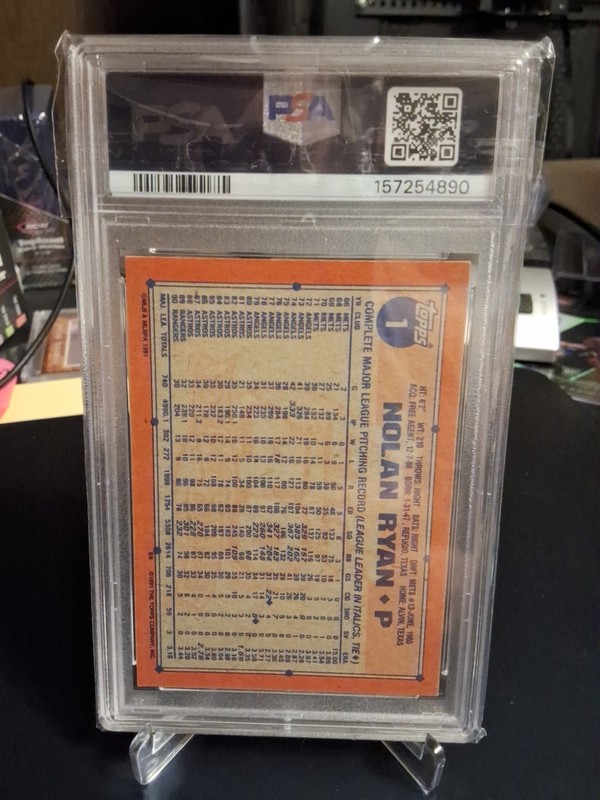1991 TOPPS DESERT SHIELD #1 NOLAN RYAN PSA 4 view 2