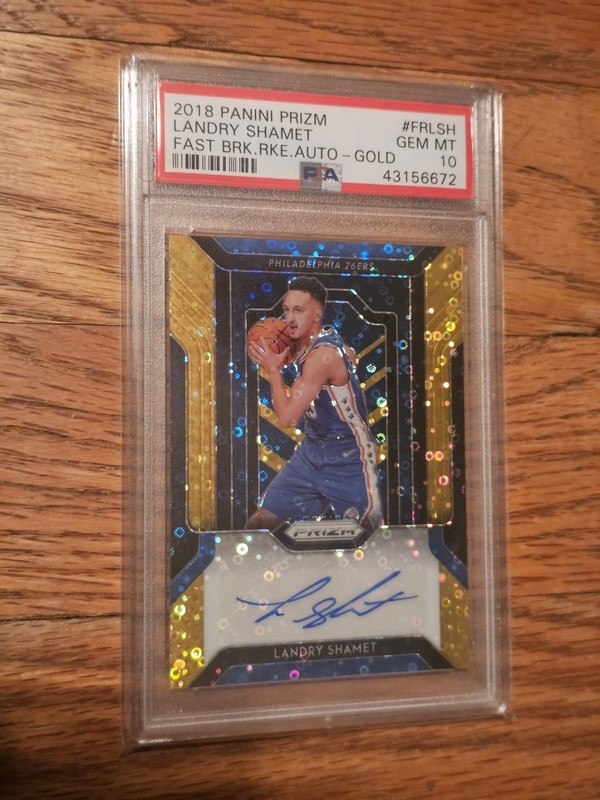 PSA 10 2018-19 Landry Shamet Rookie Auto Autograph RC Prizm Fast Break Gold /10 