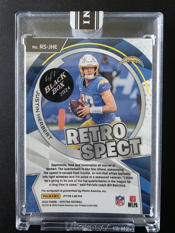 2022 Justin Herbert Spectra 1/1 Auto Retro Spect 🔥🔥🔥🔥🔥 view 2