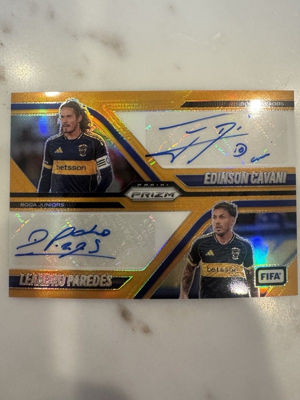 edinson cavani Duel Auto Leandro Paresdes  Gold /5 - Prizm Fifa 25-26