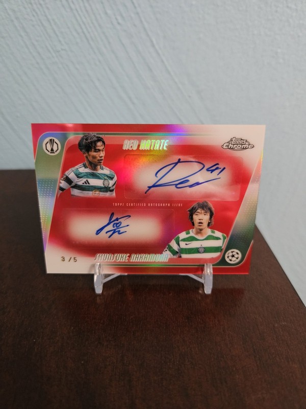 2026 Topps Chrome UEFA Reo Hatate & Shunsuke Nakamura Dual Auto Red /5 - Celtic