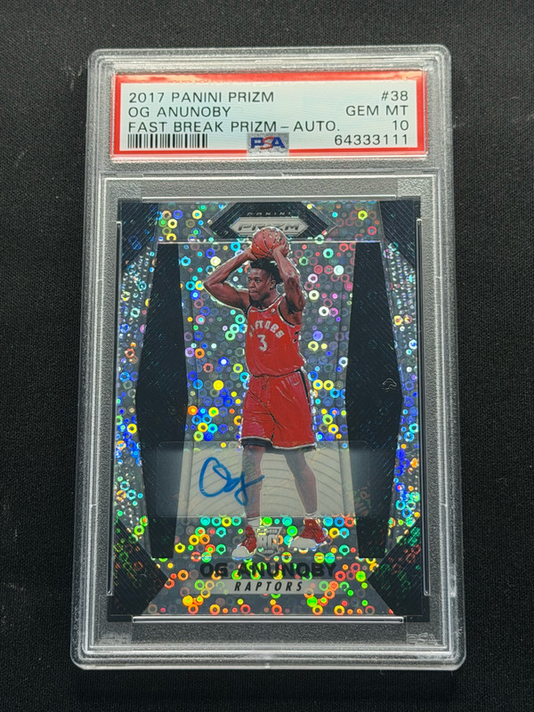 2017-18 Panini OG Anunoby Fast Break Prizm Rookie Auto PSA10
