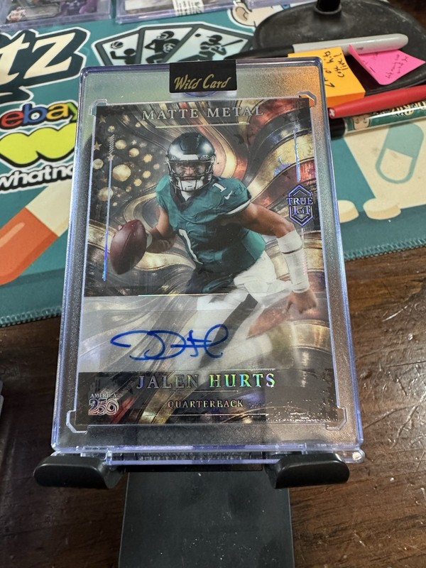 Jalen Hurts True 1/1 Auto 2026 Wild Card Matte Metal America 250 USA Flag