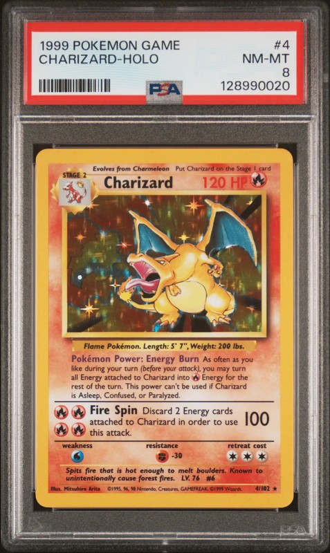 1999 Pokemon Game Charizard #4 Holo PSA 8