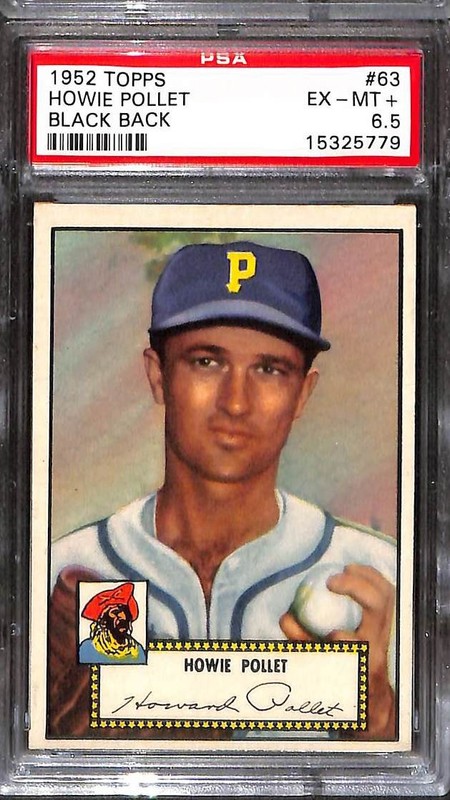 1952 Topps #63b HOWIE POLLET BLACK BACK PSA 6.5 EX-MT 15325779