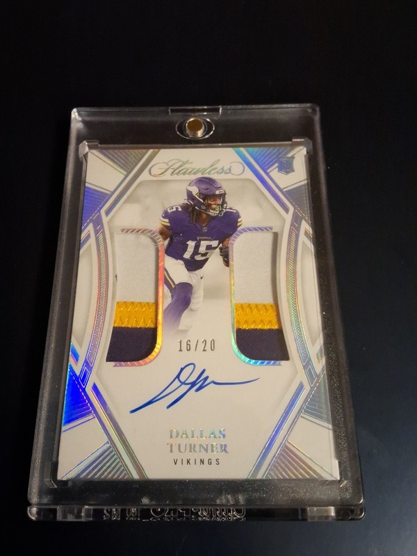 2024 Panini Flawless Dallas Turner Rookie Patch Autograph /20 Vikings Auto