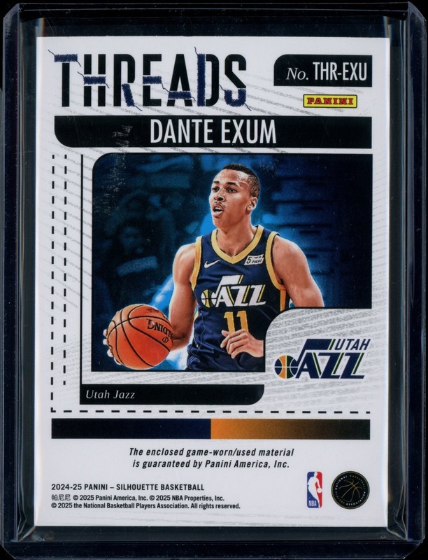 2024-25 Panini Silhouette Dante Exum Threads Logoman /5 UTAH JAZZ view 2