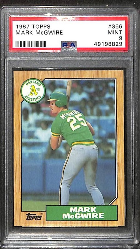 1987 Topps #366 Mark McGwire PSA 9 Mint 49198829 