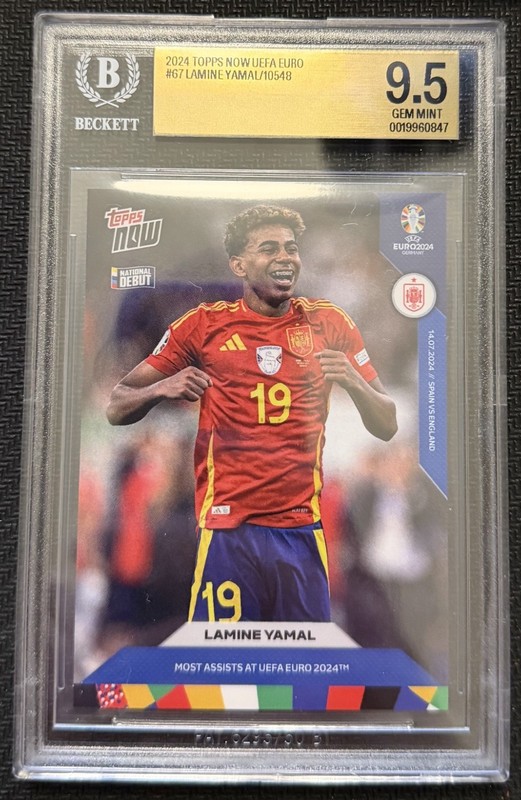 2024 Topps Now UEFA Euro Lamine Yamal ROOKIE #67 BGS 9.5 GEM MINT
