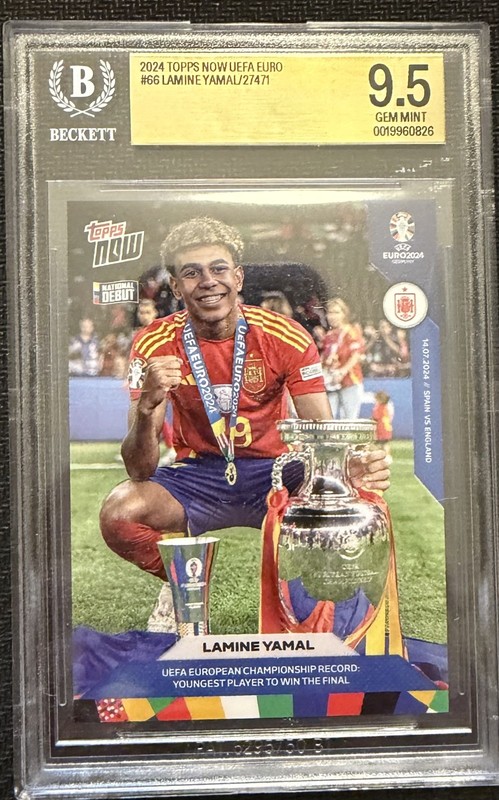 2024 Topps Now UEFA Euro Lamine Yamal ROOKIE #66 BGS 9.5 GEM MINT