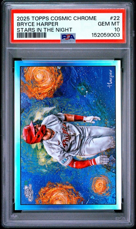2025 Topps Cosmic Chrome Bryce Harper Stars in the Night SSP #22 PSA 10 Gem Mint