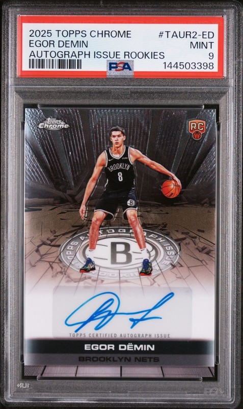 EGOR DEMIN 2025 Topps Chrome Autograph Issue Rookies RC AUTO PSA 9 MINT