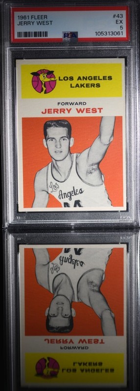 1961 Fleer #43 Jerry West Rookie Card PSA 5 EX-MT former SGC Mint 6.5, Beckett 7