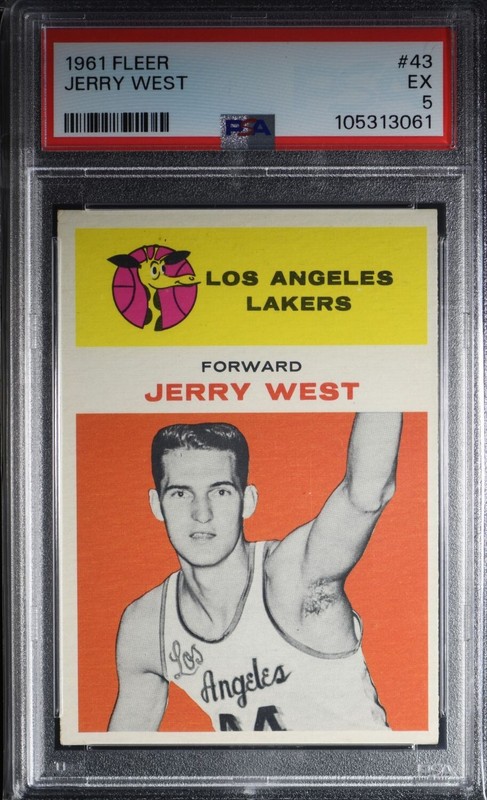 1961 Fleer #43 Jerry West Rookie Card PSA 5 EX-MT former SGC Mint 6.5, Beckett 7 view 2