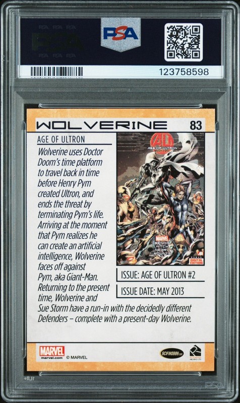 2014 Rittenhouse Archives Marvel Universe Wolverine # 83 PSA 9 view 2