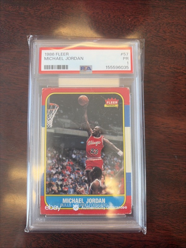 1986-87 Fleer - Michael Jordan #57 (RC) Psa 1 view 2