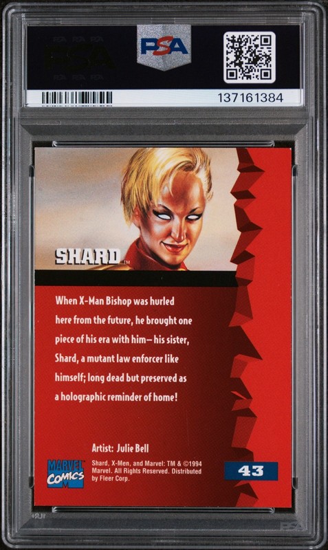1995 Fleer Ultra X-Men Shard #43  PSA 9 Julie Bell Artwork view 2