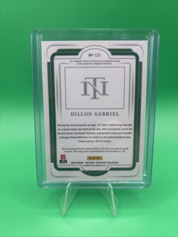 2025 Panini National Treasures Collegiate -  Patch Auto Dillon Gabriel #121 /39 view 2