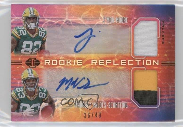 2018 Illusions Rookie Reflection 36/49 J'Mon Moore RPA Dual Patch Auto RC n0c