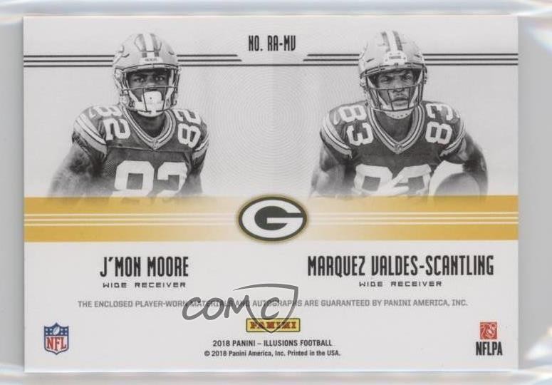 2018 Illusions Rookie Reflection 36/49 J'Mon Moore RPA Dual Patch Auto RC n0c view 2