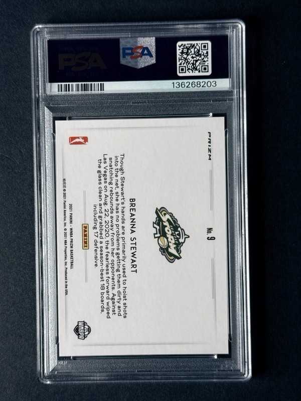 2021 Breanna Stewart Panini Prizm WNBA Color Blast #9 PSA 10 🔥🔥🔥🏀🏀🔥🔥🔥 view 2