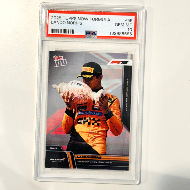 2025 Topps Now Formula 1 F1 #55 Lando Norris PSA 10 view 1