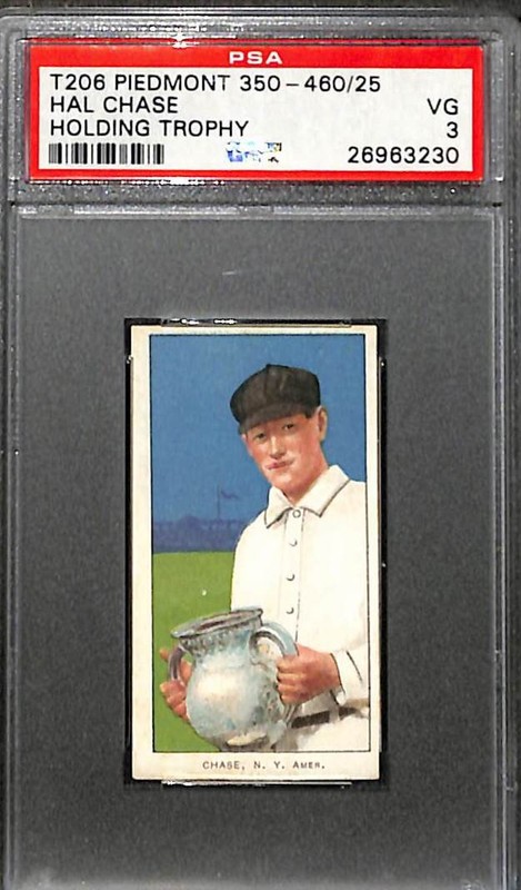 1909 T206 Hal Chase Holding Trophy PSA 3 VG 26963230