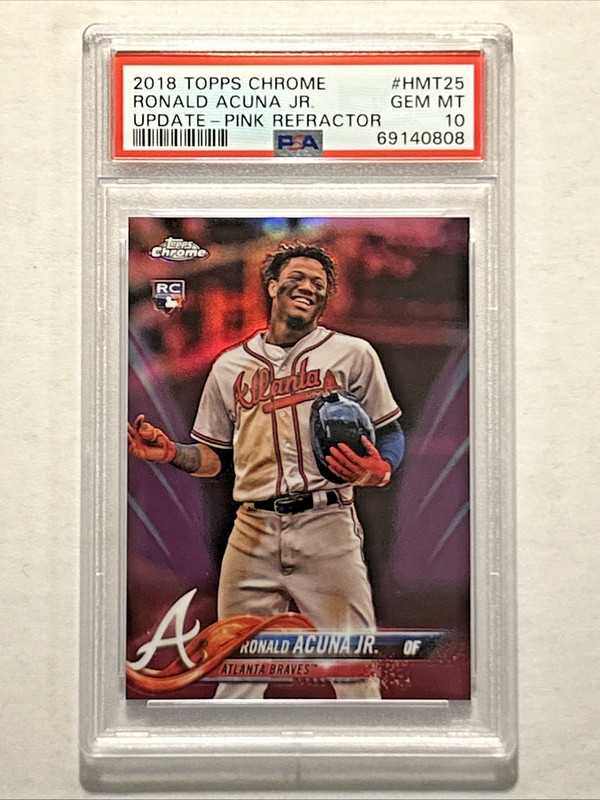 2018 Topps Chrome Update #HMT25 Pink Refractor Ronald Acuna Jr. PSA 10