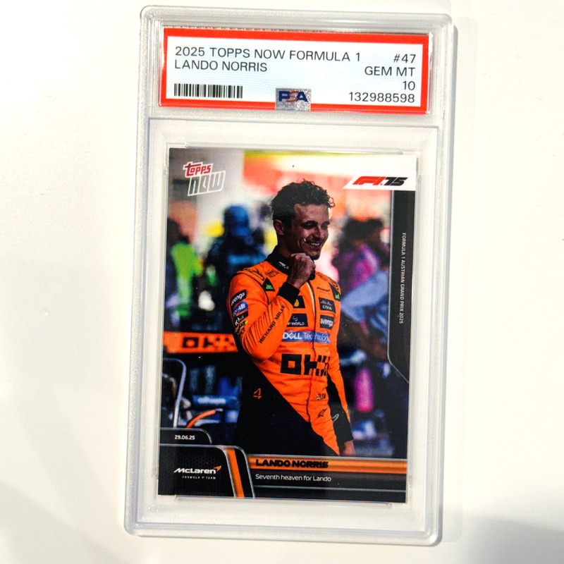 2025 Topps Now Formula 1 F1 #47 Lando Norris PSA 10
